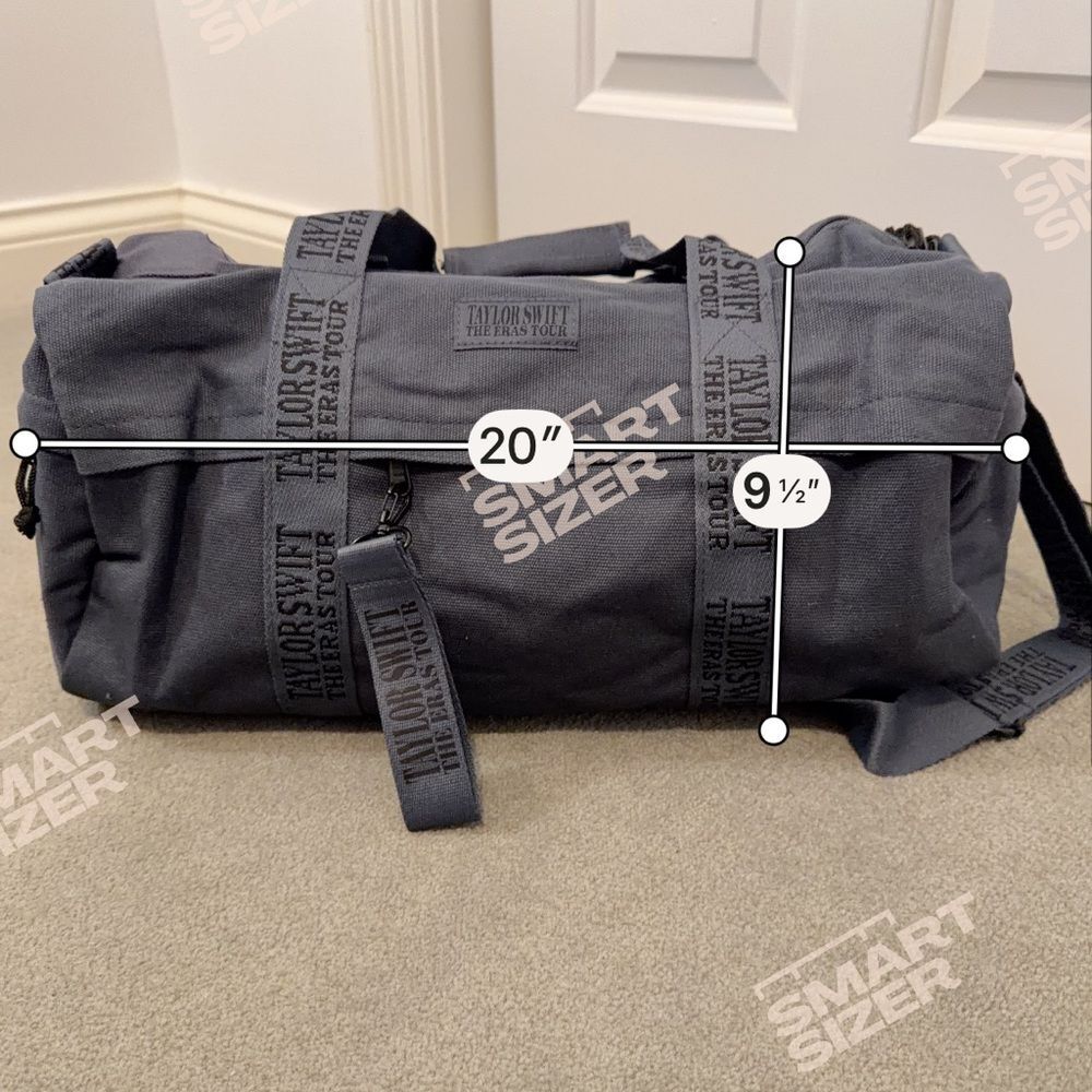 NWT - Official Taylor Swift Eras Tour Canvas Duffle Bag - Smoky Blue Grey - Picture 6 of 10